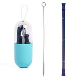 IPRee,Collapsible,Reusable,Drinking,Silicone,Straw,Premium,Folding,Drinking,Straws,Outdoor,Tableware,Cleaning,Brush