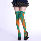 Women,Stripe,Multi,Color,Dresses,Thigh,Stockings,Cosplay,Socks