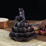 Ceramic,Backflow,Incense,Cones,Burner,Mountain,Waterfall,Lotus,Cones