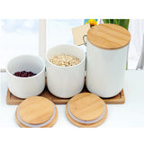 Ceramic,Storage,Wooden,Sugar,Coffee,Canisters,Kitchen,Container