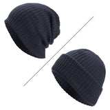 Winter,Plain,Thicken,Brimless,Knitted,Curlable,Earmuffs,Slouch,Beanie