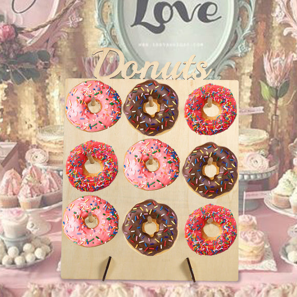 Donut,Candy,Sweet,Stand,Wooden,Table,Holder,Wedding,Decorations