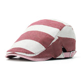 Women,Cotton,Stripe,Beret,Sunshade,Casual,Outdoors,Peaked,Forward