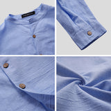 Men's,Linen,Sleeve,Solid,Shirts,Casual,Comfortable,Camping,Hiking,Business