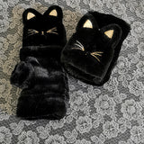 Women,Plush,Thicken,Cartoon,Pattern,Gloves