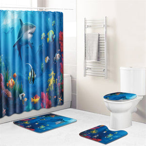 Bathroom,European,Marine,Starfish,Decoration,Style,Decoration,Carpet,Toilet,Cover,Bathroom,Shower,Curtain