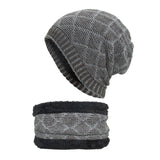 Women,Thicken,Coral,Fleece,Brimless,Knitted,Scarf,Winter,Beanie