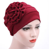 Women,Flower,Cotton,Beanies,Elegant,Muslim,Casual