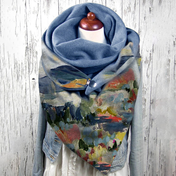 Women,Graffiti,Painting,Print,Pattern,Multicolor,Personality,Protection,Scarf