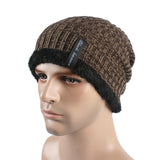 Solid,Knitted,Winter,Plush,Lining,Skullies,Beanies,Adjustable