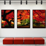 Miico,Painted,Three,Combination,Decorative,Paintings,Maple,Decoration