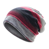 Womens,Outdoor,Winter,Stripes,Beanie,Scarf,Cashmere,Bonnet