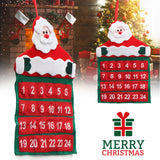 Christmas,Advent,Hanging,Calendar,Pockets,Santa,Reindeer,Snowman,Decorations