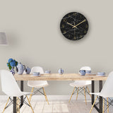 Loskii,CC010,Creative,Marble,Pattern,Clock,Clock,Quartz,Clock,Office,Decorations