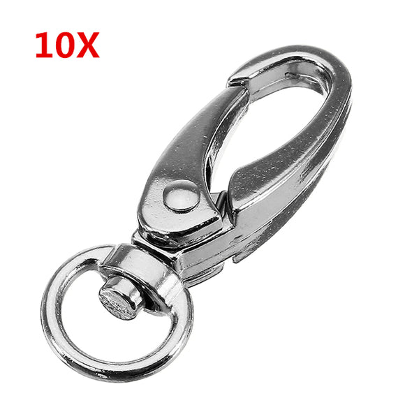 10Pcs,37.5mm,Silver,Alloy,Swivel,Spring,Trigger,8.5mm,Round