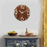 Luminous,Clock,Quartz,Wooden,Silent,Ticking,Decor"