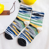 Women,Cotton,Striped,Athletic,Socks,Outdoor,Elastic