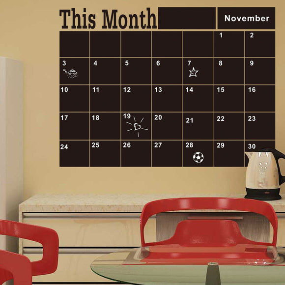 Blackboard,Stickers,Month,Schedule,Timetable,Calendar,Decal,Decor