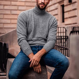 Men's,Sleeve,Turtleneck,Pullover,Casual,Comfortable,Sweaters,Autumn,Winter,Knitted,Clothes