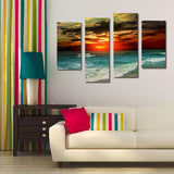 Miico,Painted,Combination,Decorative,Paintings,Beach,Sunset,Decoration