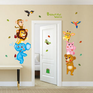 Creative,Animal,World,Stickers,Corridor,Kindergarten,Children's,Background,Decorative,Painting,Removable,Stickers