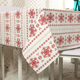 Linen,Cotton,Tablecloth,Snowflakes,Christmas,Table,Cloth,Wedding,Banquet,Washable,Table,Cover,Textiles