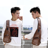 Casual,Outdoor,Travel,Charging,Sling,Leather,Chest,Crossbody