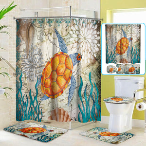 Turtle,Printing,Bathroom,Shower,Curtain,Toilet,Cover