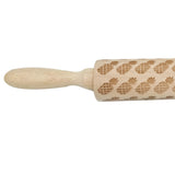 Loskii,JM01691,Wooden,Christmas,Embossed,Rolling,Dough,Stick,Baking,Pastry,Christmas,Decoration