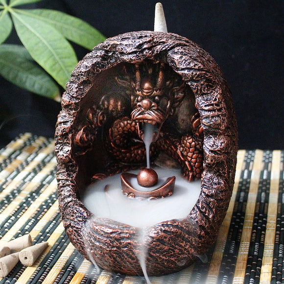 Dragon,Backflow,Burner,Incense,Holder,Resin,Censer,Buddhist,Ceramic,Smoke,Burner,Holder,Buddhist,Decorations,Cones