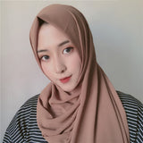 Women,Solid,Color,Scarf,Hijab,Chiffon,Scarf