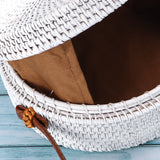 Women,Straw,Beach,Rattan,Woven,Round,Shoulder,Crossbody,Handbag,Outdoor,Travel