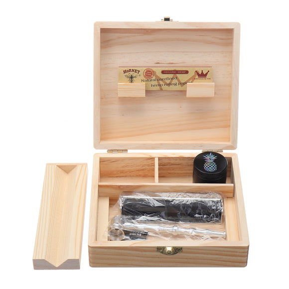 Wooden,Storage,Tools,Smoke,Grinder,Rolled,Paper,Pipes