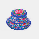 Embroidery,Ethnic,Style,Pattern,Round,Shape,Visor,Bucket,Female