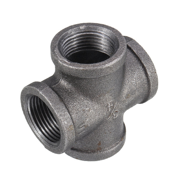 Cross,Fitting,Malleable,Black,Female,Connector