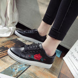 Women,Shoes,Spring,Embroidery,Flower,Casual,Shoes,Floral,Vintage,Sneakers,Leather,Shoes