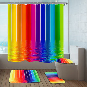 Water,Lines,Rainbow,Polyester,Shower,Curtain,Bathroom,Curtain,Printing,Bathroom,Decor