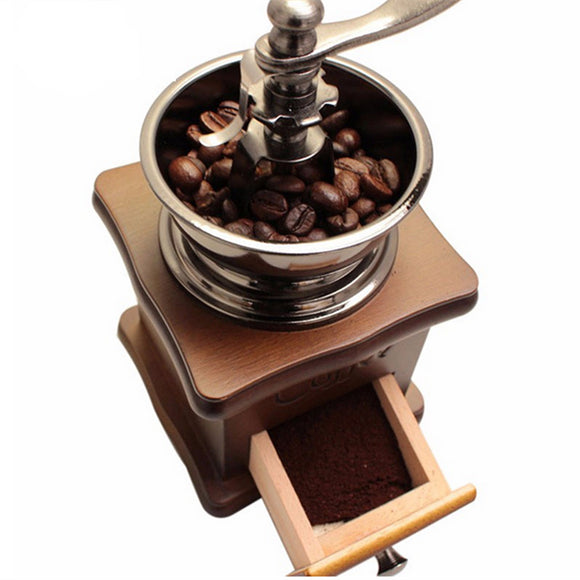 Retro,Stainless,Multifunction,Manual,Coffee,Grinder,Wooden,Grinding