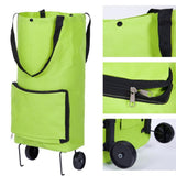 Green,Protable,Shopping,Trolley,Foldable,Rolling,Grocery,Wheels,Kitchen,Holder