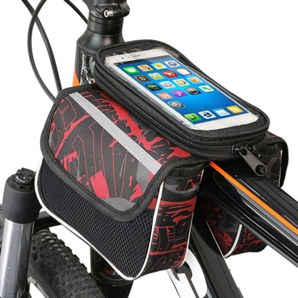 Capacity,Polyester,Touch,Screen,Phones,Convenient,Bicycle,Front,Frame,Mountain