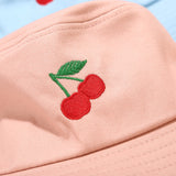 Women,Summer,Protection,Fruit,Pattern,Embroidery,Casual,Visor,Bucket