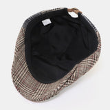 British,Style,Retro,Lattice,Stripe,Pattern,Casual,Forward,Beret