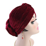 Women,Ethnic,Pleuche,Flannel,Flower,Headband,Casual,Headscarf,Turban