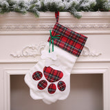Loskii,Christmas,Socks,Plaid,Stockings,Sacks,Hanging,Gifts,Christmas,Party,Decorations