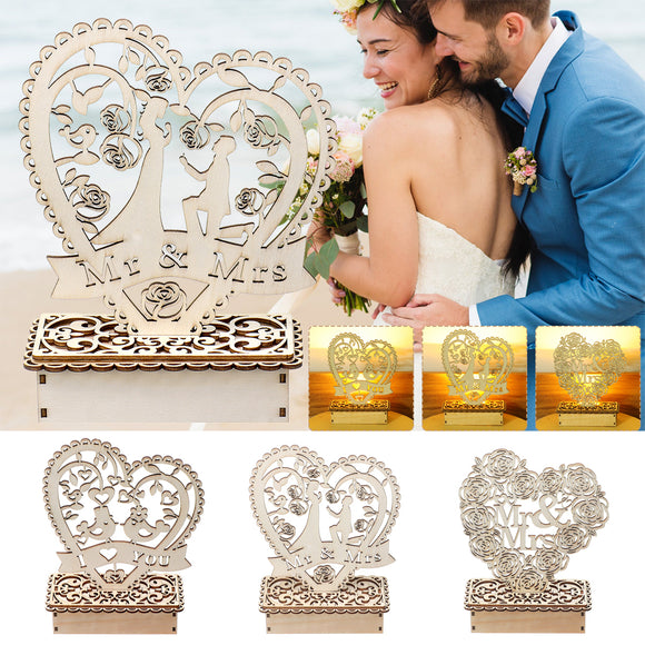 Romantic,Ornament,Wedding,Wooden,Light,Ornament,Heart,Shape,Table,Decorations,Light