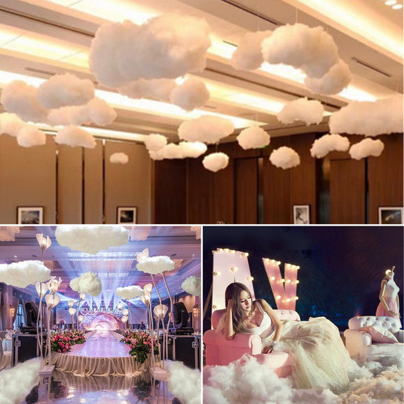 Artificial,Clouds,White,Cloud,Cotton,Stage,Wedding,Party,Decorations