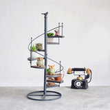 Spiral,Plant,Stand,Flower,Holder,Shelf,Display,Garden,Decor