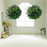 Artificial,Lavender,Topiary,Flower,Hanging,Basket,Plant,Garden,Decor