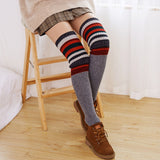 Women's,Compression,Socks,Vintage,Color,Striped,Fashion