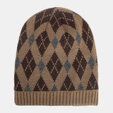 Three,Color,Diamond,Pattern,Oytdoor,Brimless,Beanie,Knitted,Woolen